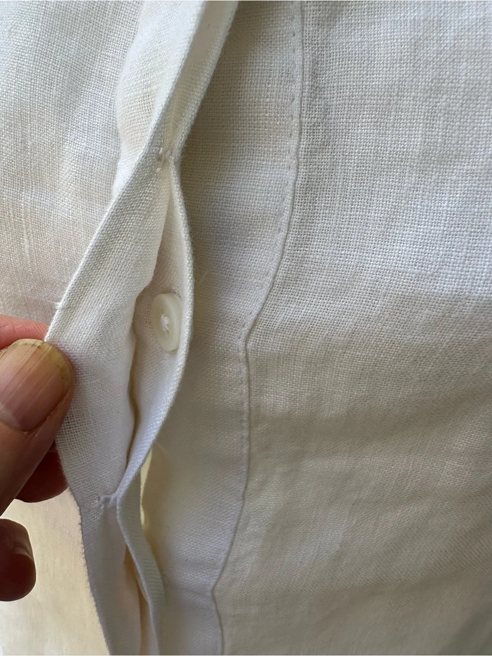 J.Crew White 100% Linen Puff Sleeve V-Back Tie Top Blouse Sz 4 Cottagecore